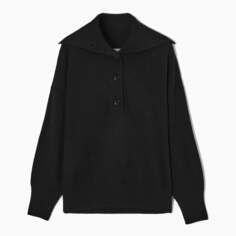 Джемпер COS Spread-collar Pure Cashmere, черный