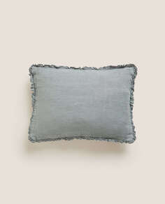 Чехол на подушку Zara Home Washed Linen, темно-серый