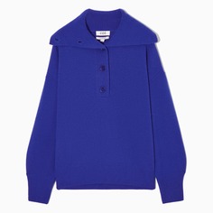 Джемпер COS Spread-collar Pure Cashmere, синий