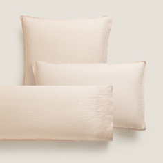 Наволочка Zara Home Washed Linen, 140 г/м², персиковый