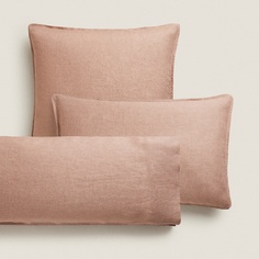 Наволочка Zara Home Washed Linen, 140 г/м², розовый