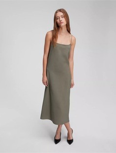 Платье Calvin Klein Soft Twill, серо-зеленый