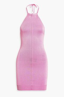 Платье мини эластичной вязки с вырезом халтер и бабочкой 1017 ALYX 9SM, розовый