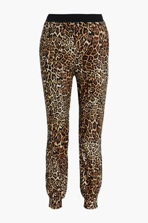 Спортивные брюки из махровой ткани с леопардовым принтом JUST CAVALLI, животный принт
