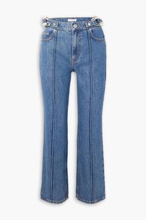 Укороченные джинсы прямого кроя с высокой посадкой и цепочкой JW ANDERSON, синий
