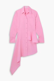 Платье-рубашка с баской из хлопкового поплина JW ANDERSON, розовый