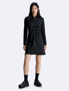 Платье-рубашка Calvin Klein Slim Button-Down, черный