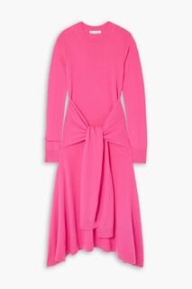 Платье миди из шерсти мериноса с завязками JW ANDERSON, розовый