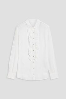 Льняная рубашка с рюшами 120% LINO, белый
