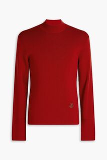 Шерстяной свитер с высоким воротником и аппликацией логотипа KENZO, красный