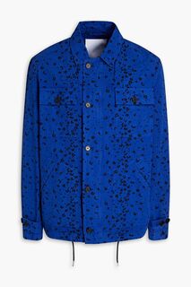 Хлопковая рубашка с леопардовым принтом KENZO, синий