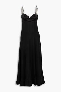 Расклешенное атласное платье макси с кристаллами 3.1 PHILLIP LIM, черный