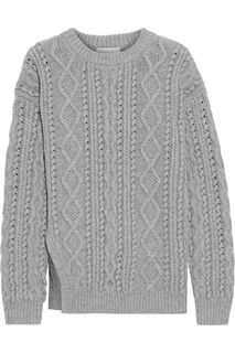 Шерстяной свитер косой вязки 3.1 PHILLIP LIM, серый