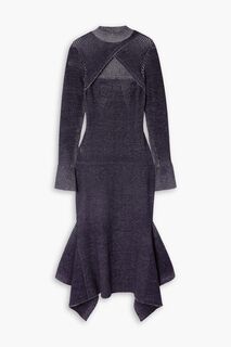 Платье миди в рубчик с вырезами из смесовой шерсти 3.1 PHILLIP LIM, угольный