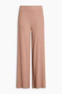 Широкие брюки из эластичного джерси Crawford в рубчик L&apos;AGENCE, коричневый Lagence