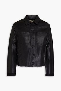 Джинсовая куртка Janelle с блестками и покрытием L&apos;AGENCE, черный L'agence