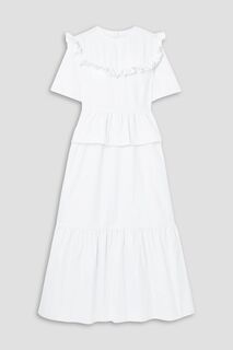 Платье макси Victoria из эластичного хлопкового твила с оборками Àcheval Pampa, белый