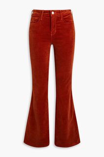 Расклешенные брюки из бархата с добавлением хлопка L&apos;AGENCE, красный L'agence