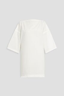 Платье мини из жатого хлопкового поплина с отделкой крючком ACNE STUDIOS, белый