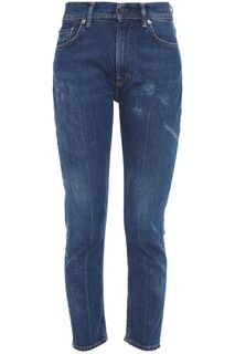 Укороченные джинсы узкого кроя с завышенной талией ACNE STUDIOS, синий