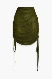 Мини-юбка из эластичного тюля со сборками LAPOINTE, зеленый