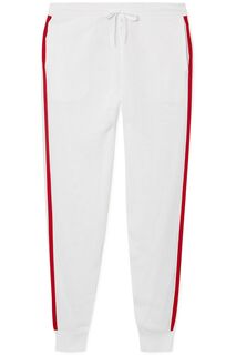 Спортивные брюки из сетчатой ткани с отделкой в рубчик Adam Selman Sport, белый