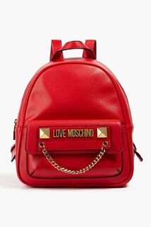 Украшенный рюкзак из искусственной кожи LOVE MOSCHINO, красный
