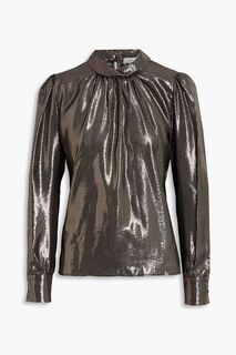 Блуза Lydia из шелкового крепа с эффектом металлик A.L.C., латунный