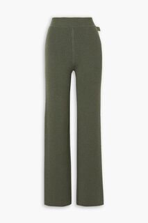 Широкие брюки из шерсти в рубчик LOEWE, зеленый