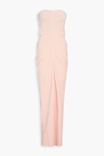 Велюровое платье макси без бретелек со сборками ALEXANDER WANG, розовый