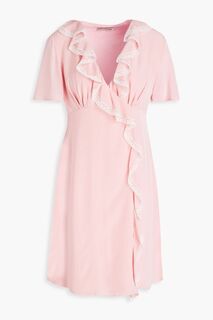 Платье мини Sherilyn из кади с кружевной отделкой и запахом ALEXACHUNG, розовый