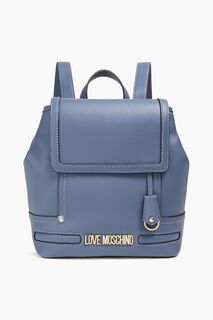 Рюкзак из искусственной шагреневой кожи LOVE MOSCHINO, синий