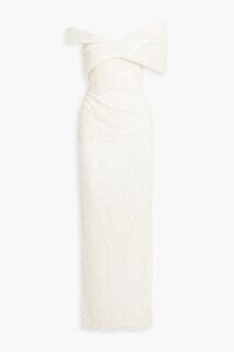 Платье Mirella из тюля с открытыми плечами и пайетками RACHEL GILBERT, слоновая кость