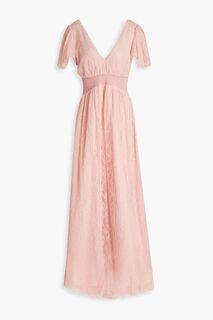 Кружевное платье макси Charlsie со сборками ALICE + OLIVIA, розовый