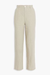 Льняные брюки прямого кроя для мальчика ALEX MILL, серо-коричневый