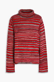 Полосатый свитер с воротником из смесового хлопка PS PAUL SMITH, красный