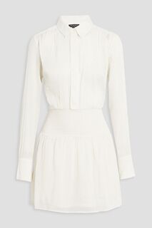 Платье мини Bailey с присборками из хлопка и шелкового жоржета RAG &amp; BONE, белый
