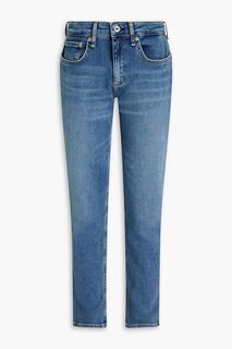 Укороченные потертые джинсы-бойфренды RAG &amp; BONE, синий