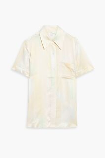 Рубашка из шелкового атласа с фирменным принтом EQUIPMENT, желтый