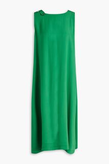 Платье миди из шелкового крепдешина ESKANDAR, зеленый