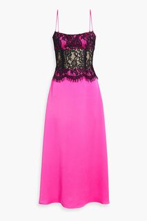 Платье миди из атласного крепа с кружевными вставками RASARIO, розовый