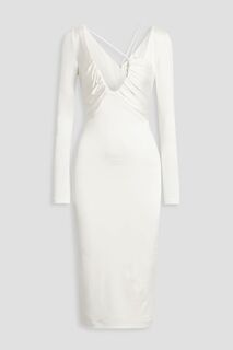 Платье миди Bella из атласного джерси со сборками ET OCHS, белый