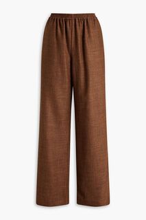 Твидовые широкие брюки из альпаки ESKANDAR, коричневый