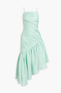 Асимметричное плиссированное платье из смесового льна RASARIO, мятный