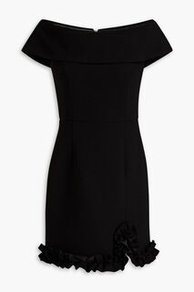Платье мини Amina из крепа с оборками REBECCA VALLANCE, черный
