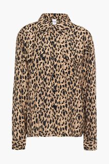 Креповая рубашка с леопардовым принтом RE/DONE, животный принт