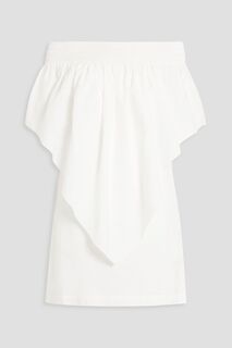 Мини-платье из хлопка и шелка с открытыми плечами FABIANA FILIPPI, белый