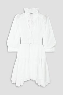 Платье мини TENCEL с поясом и оборками Marais EVARAE, белый