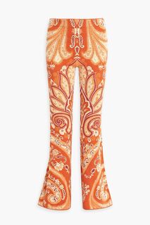 Расклешенные брюки жаккардовой вязки из смесовой шерсти ETRO, оранжевый