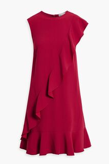 Платье мини из крепа с оборками REDVALENTINO, бордовый